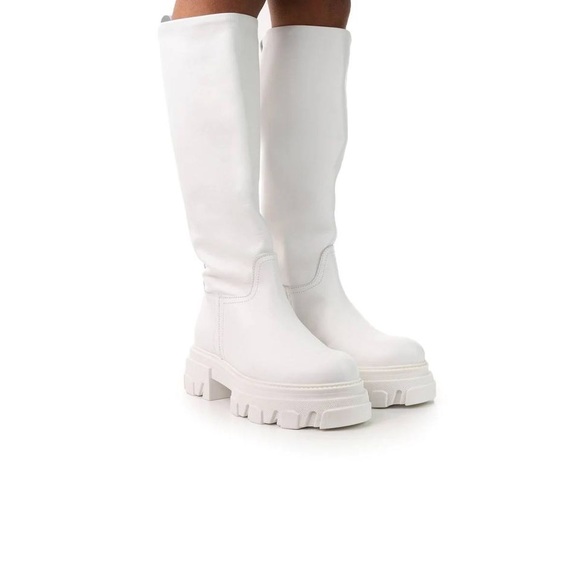 L'intervalle Marikina White Leather Boots - Picture 2 of 2